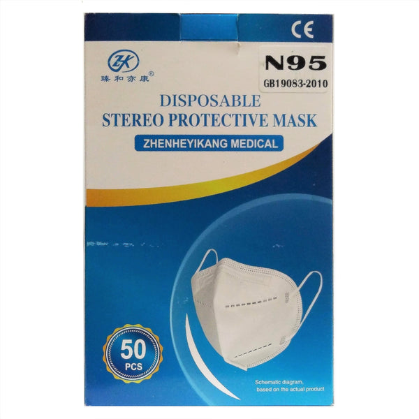 N95 Disposable Stereo Protective Masks, 50 Count., 1 Box Each, By Zhenheyikang Medical
