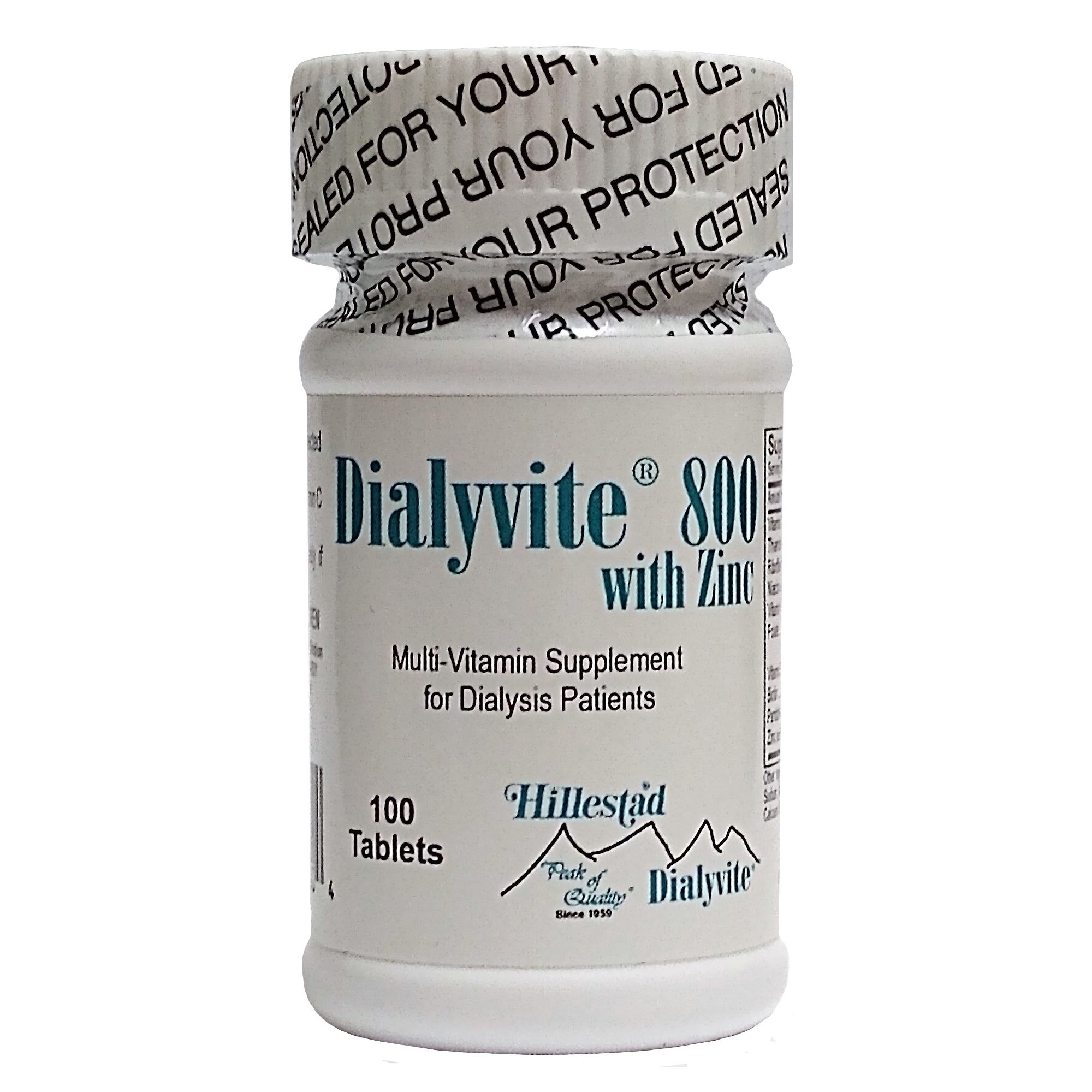 Dialyvite 800 with Zinc, 15 mg, 100 Tablets, 1 Bottle Each, By Hillest ...