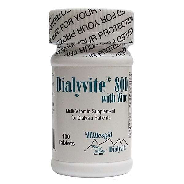 Dialyvite 800 with Zinc, 15 mg, 100 Tablets, 1 Bottle Each, By Hillestad Pharmaceuticals