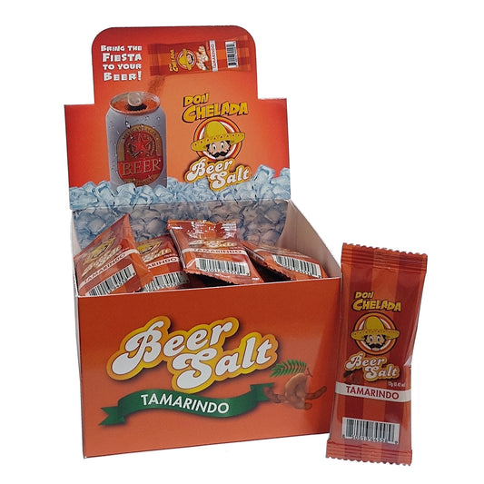 Don Chelada Beer Salt Tamarindo 12g Packets, 30 Packets Per Box, Case of 20 Boxes, By Don Chelada