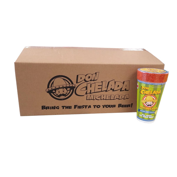 Michelada Beer Cups, Lemon Lime, 1 Pack of 24 Cups, By Don Chelada
