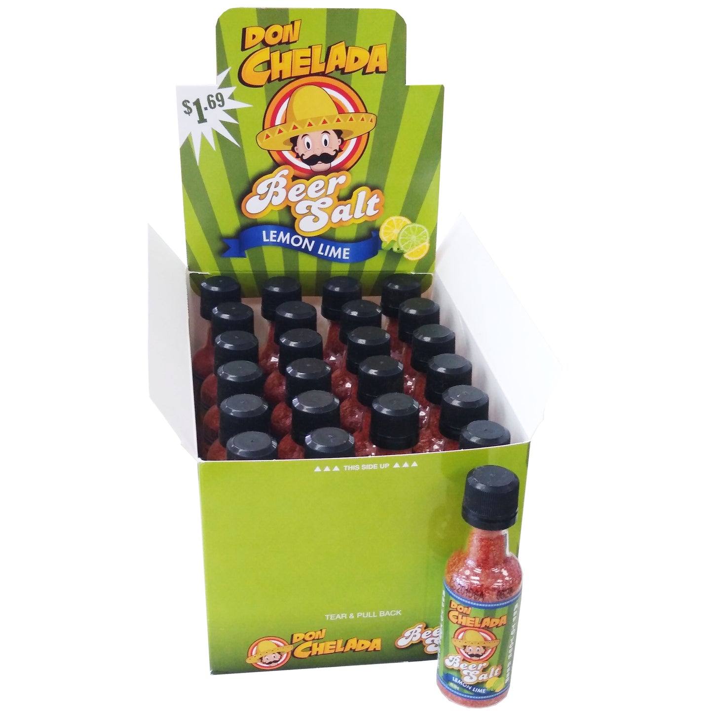 Don Chelada Beer Salt, .25 Oz., Lemon & Lime, 1 Each, 1 Box Of 24, By Don Chelada