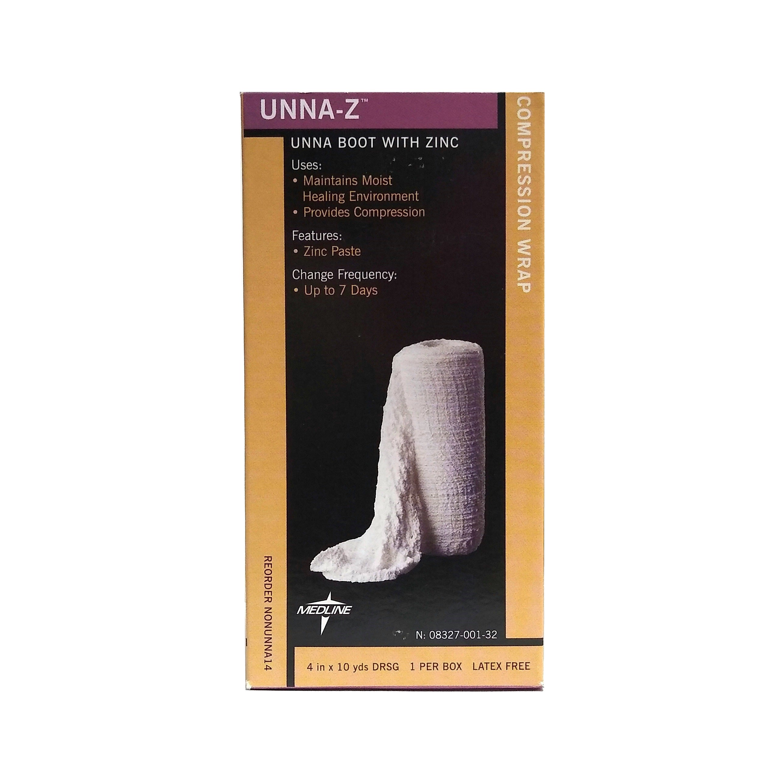 Medline Unna-Z Zinc Paste Bandage 4x10 yds Compression Advanced