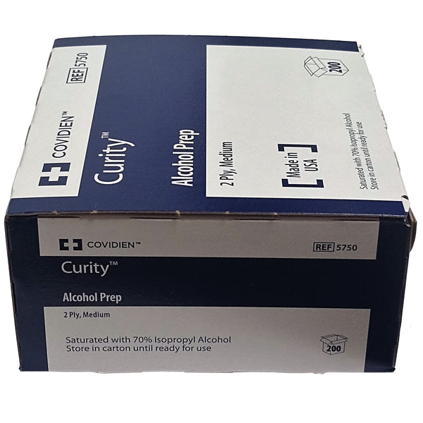 Covidien Curity Alcohol Prep, Medium, 200 Individual Packets, 1 Box Each, By Medtronic