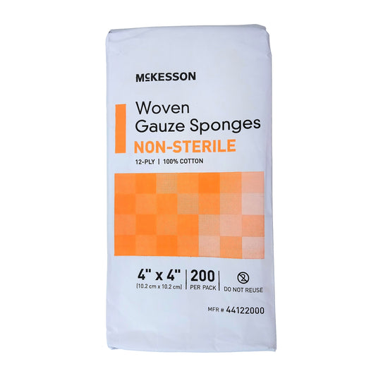 Mckesson Woven Gauze Sponges Non-Sterile 4"x4" 200 Pack, #44122000, By Mckesson Medical-Surgical Inc