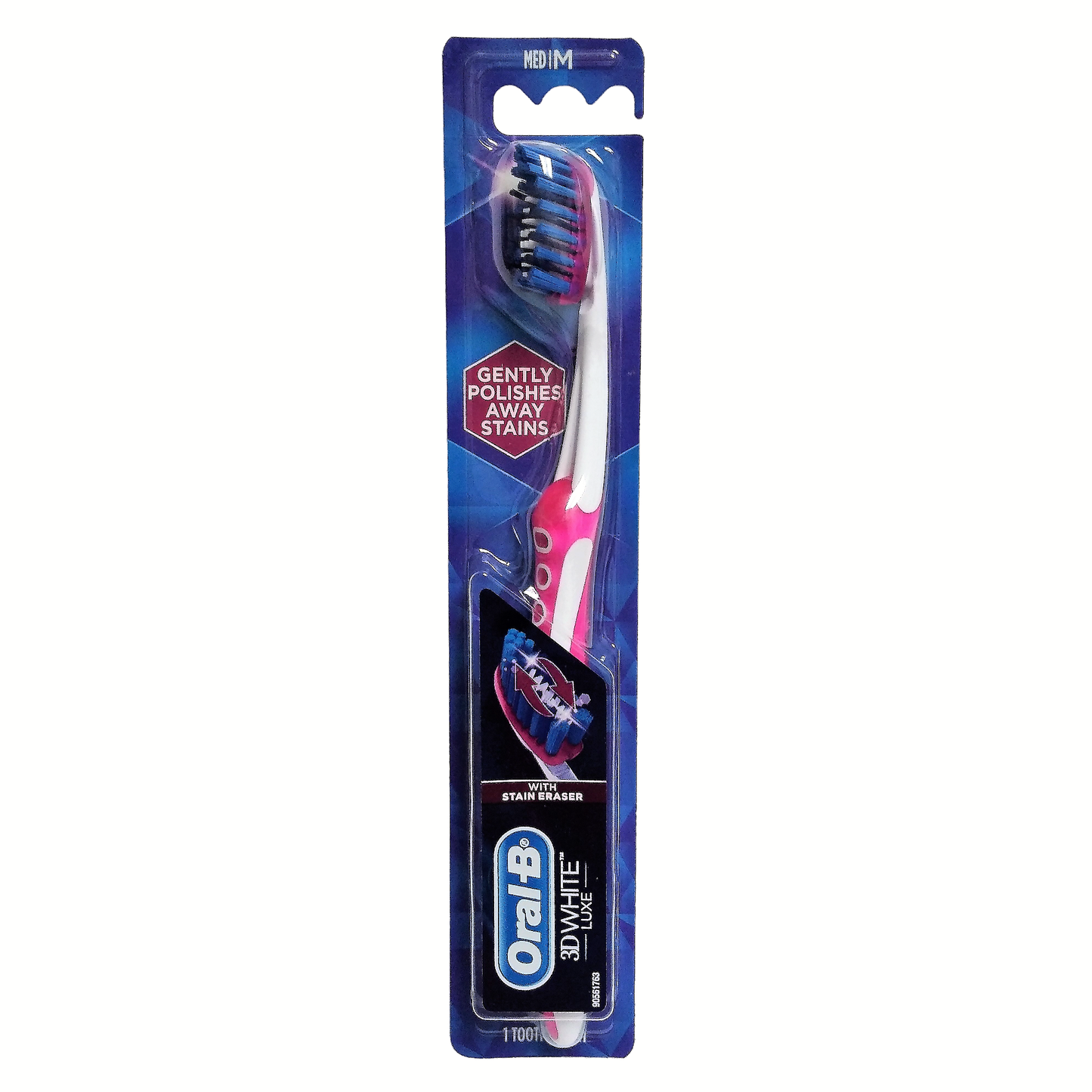 Oral B 3D White Luxe With Stain Eraser, 1 Count, 1 Package, Medium, By Proctor & Gamble