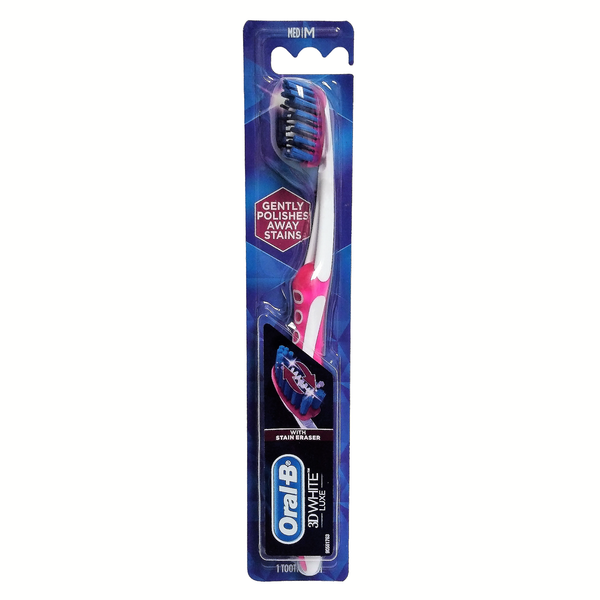 Oral B 3D White Luxe With Stain Eraser, 1 Count, 1 Package, Medium, By Proctor & Gamble