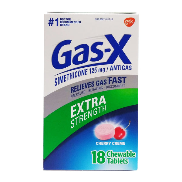 Gas-X Extra Strength Gas Reliever, Cherry Creme, 125 Mg., Chewable Tablets, 1 Pack Each, By GSK Consumer Healthcare