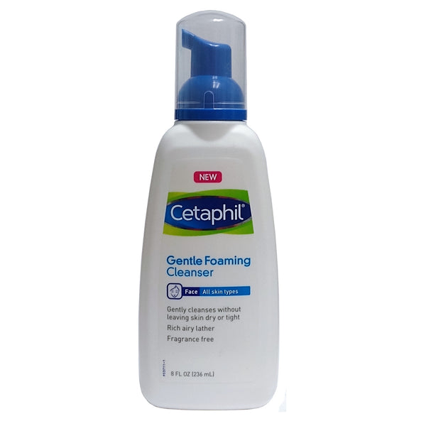 Cetaphil Gentle Foaming Cleanser, Fragrance Free, 8 oz, 1 Bottle Each, by Galderma Laboratories
