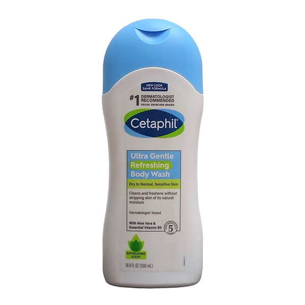 Cetaphil Gentle Refreshing Body Wash, 16.9 FL OZ., 1 Bottle Each, By Galderma Laboratories, L.P.