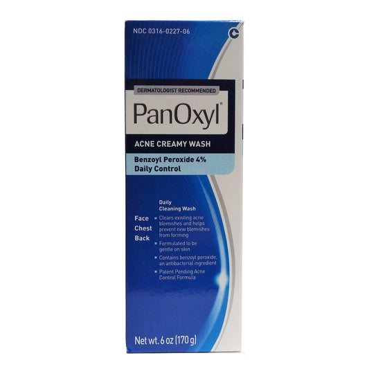 PanOxyl Acne Creamy Wash, Benzoyl Peroxide 4%, 6 Oz, 1 Bottle Each, By Stiefel