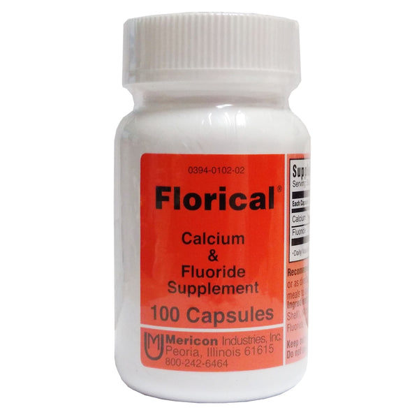 Florical Calcium & Fluoride, 100 Capsules, 1 Bottle Each, By Mericon Industries