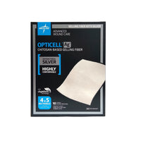 Medline Opticell Ag Silver Advanced Wound Care 4" x 5", 10 Count Dressings, MSC9845EPZ, 1 Box Each, By Medline