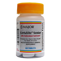 Major CertaVite Senior With Antioxidant Nutrients Supplement 60 Tablets, 1 Bottle Each, By Major