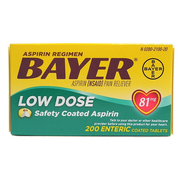 Bayer Aspirin Regimen Low Dose, 81 mg, 200 Tablets, 1 Bottle Each, By Bayer