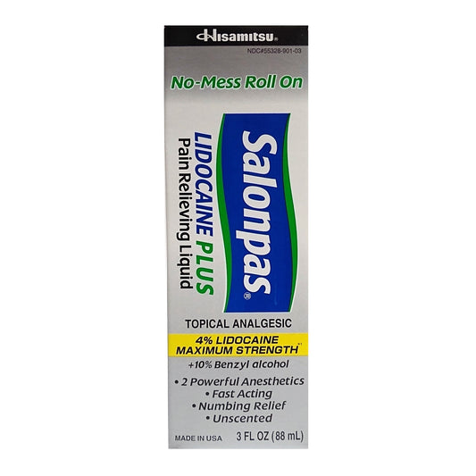 Salonpas Lidocaine Plus Pain Relieving Liquid Topical Analgesic 3 Fl. Oz, 1 Each, By Hisamitsu America