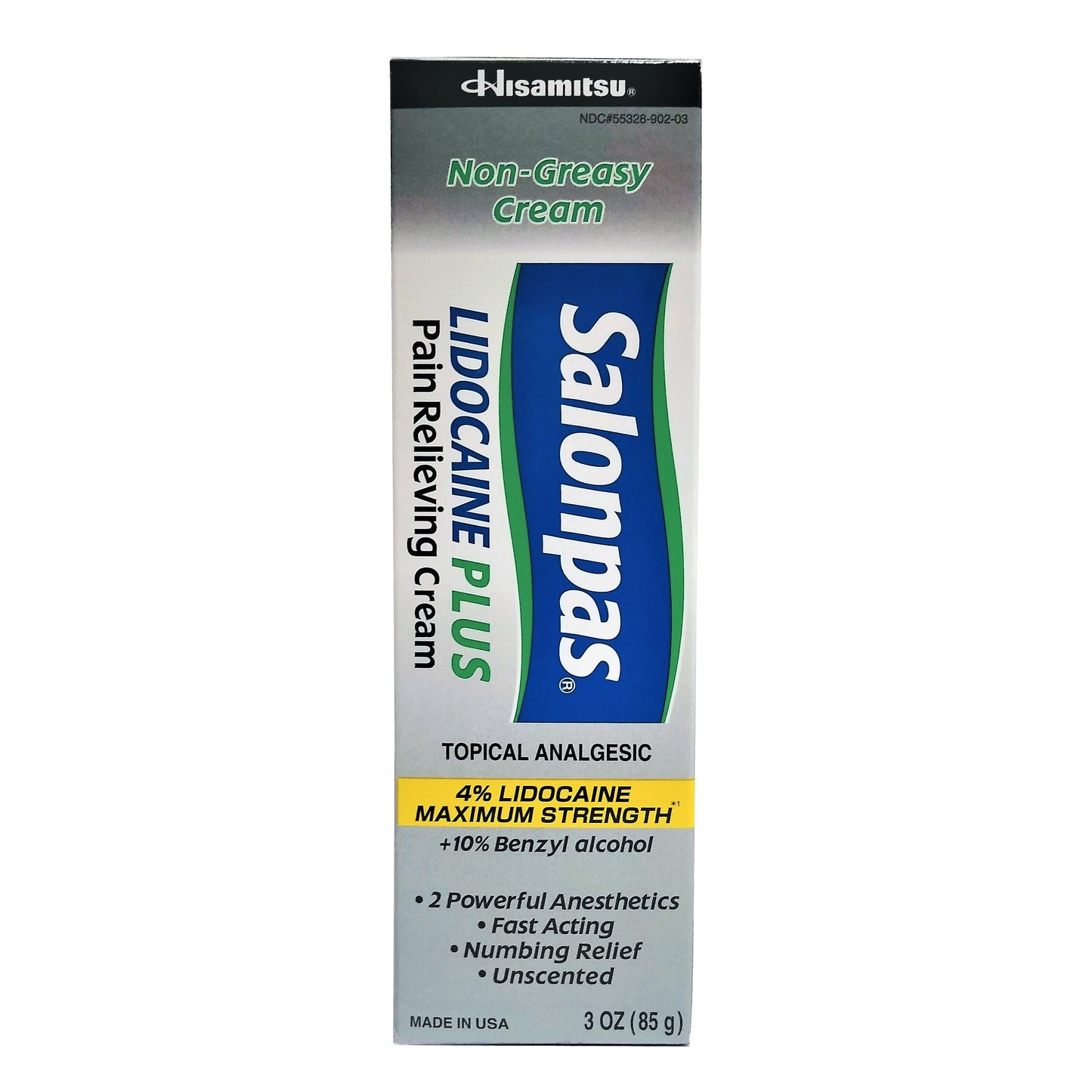 Salonpas Lidocaine Plus Pain Relieving Cream, 3 Oz, 1 Each,  By Hisamitsu Pharmaceutical Co., Inc.