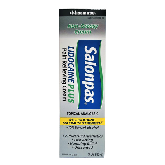Salonpas Lidocaine Plus Pain Relieving Cream, 3 Oz, 1 Each,  By Hisamitsu Pharmaceutical Co., Inc.