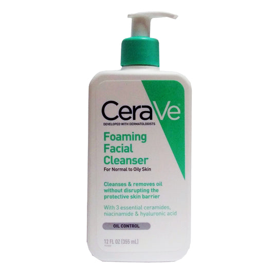 CeraVe Foaming Facial Cleanser Oil Control, 12 Fl. Oz., 1 Bottle Each, By Loreal Acd Mass