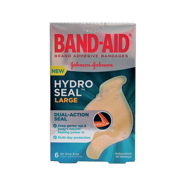 Band-Aid Hydro Seal Bandages, All One Size Large, 1.7" x 2.7", 6 Ct., 1 Box Each, By Johnson And Johnson