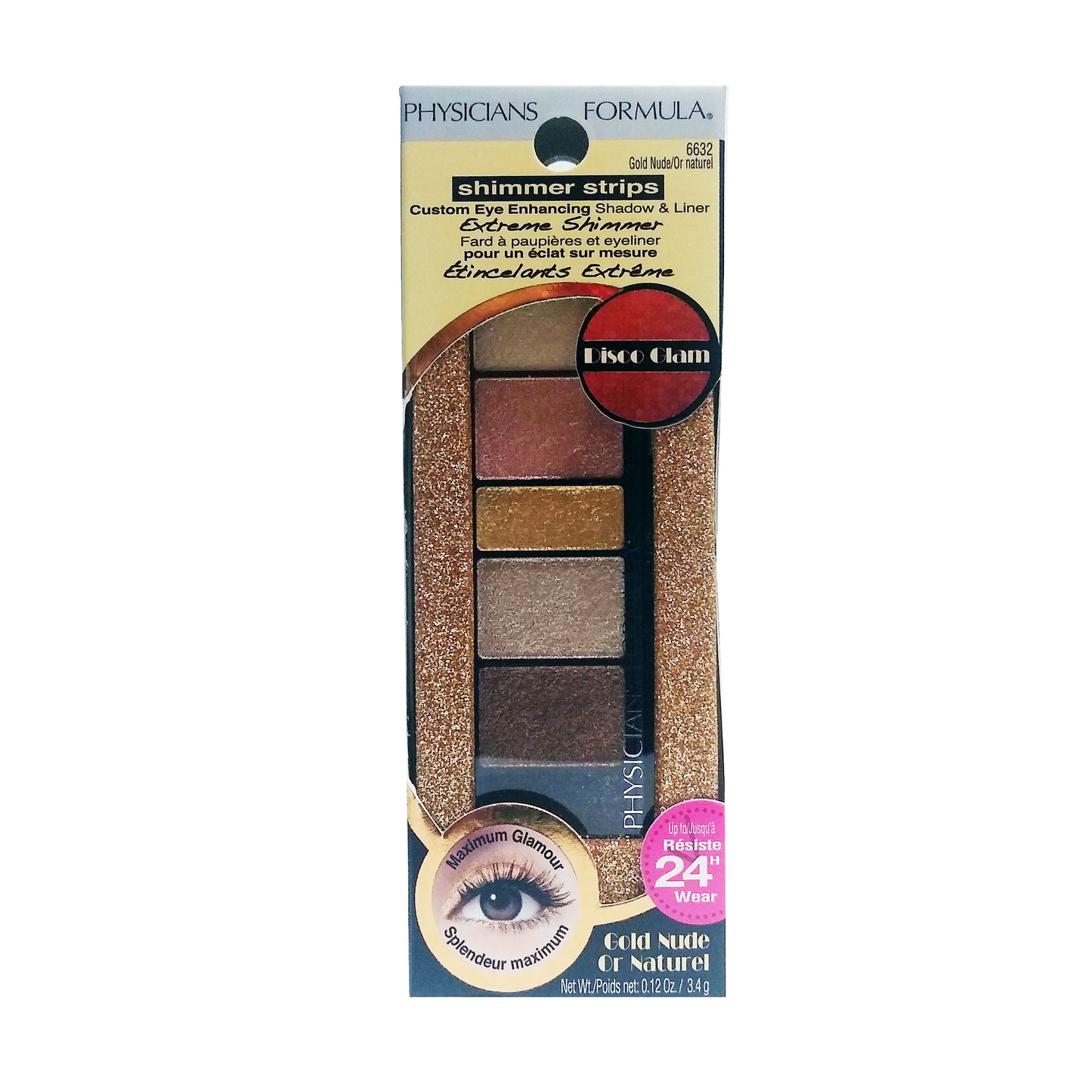 Shimmer Strips Eye Shadow And Liner #6632 Gold Nude/Or Naturel 0.12 Oz, Case Of 72, By Physicians Formula