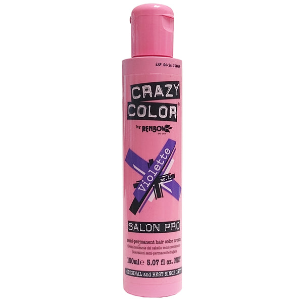 Crazy Color Salon Pro, Violette No. 43, 5.07 fl. oz., 1 Bottle Each, By Renbow Haircare Ltd.