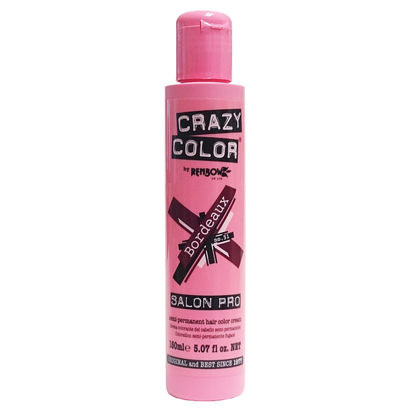 Crazy Color Salon Pro, Bordeaux No. 51, 5.07 fl. oz., 1 Bottle Each, By Renbow Haircare Ltd.