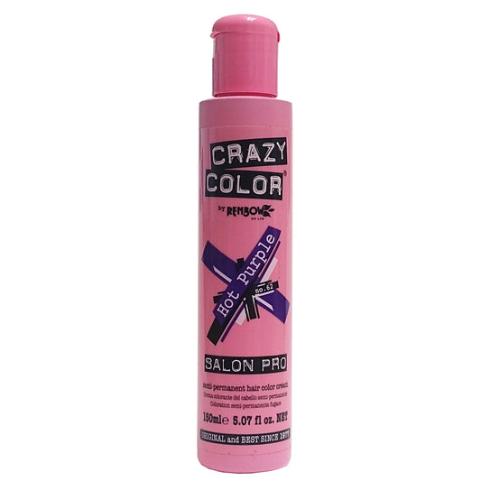 Crazy Color Salon Pro, Hot Purple No. 62, 5.07 fl. oz., 1 Bottle Each, By Renbow Haircare Ltd.