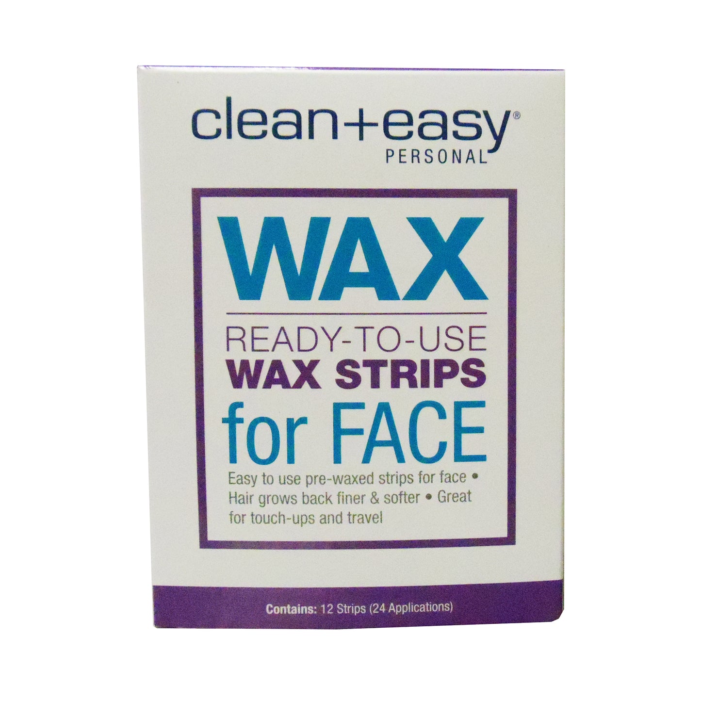 Clean+Easy Personal, Ready to Use Wax Strips for Face, 1 Box, 12 Strips, By American International Industries