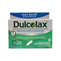 Dulcolax 10mg Medicated Laxative Suppository, 8 Ct., 1 Pack Each, By Boehringer Ingelheim