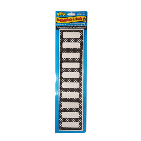 Dry Erase Black/White Nameplates Magnets, 30 Ct., 1 Pack Each, By Ashley Productions