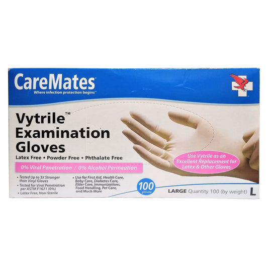 CareMates Examination Gloves, Large, 100 Ct., 1 Box Each, By Shepard Medical Products, Inc.