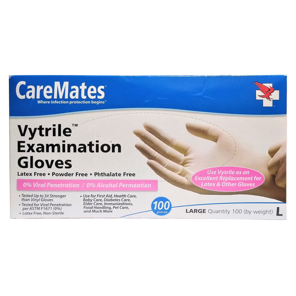CareMates Examination Gloves, Large, 100 Ct., 1 Box Each, By Shepard Medical Products, Inc.