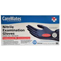 CareMates Nitrile Examination Gloves, Powder Free, Medium, 100 Ct., 1 Box Each, By Shepard Medical Products, Inc.