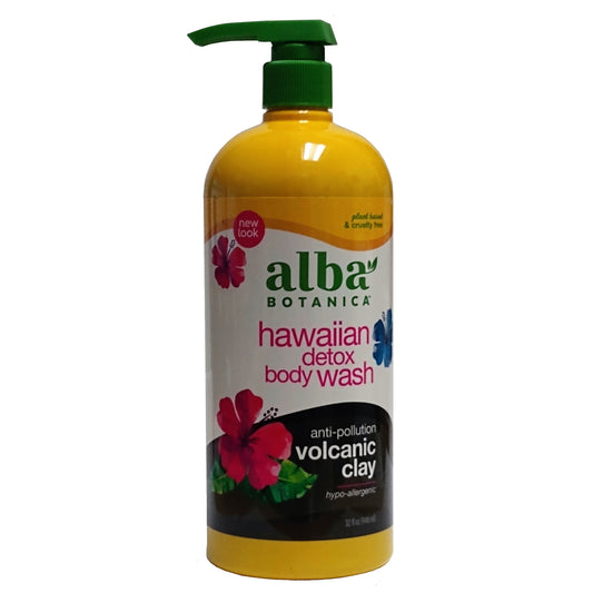 Alba Botanica Hawaiian Detox Body Wash, Volcanic Clay, 32 oz, 1 Each, By Hain Celestial Group Inc.