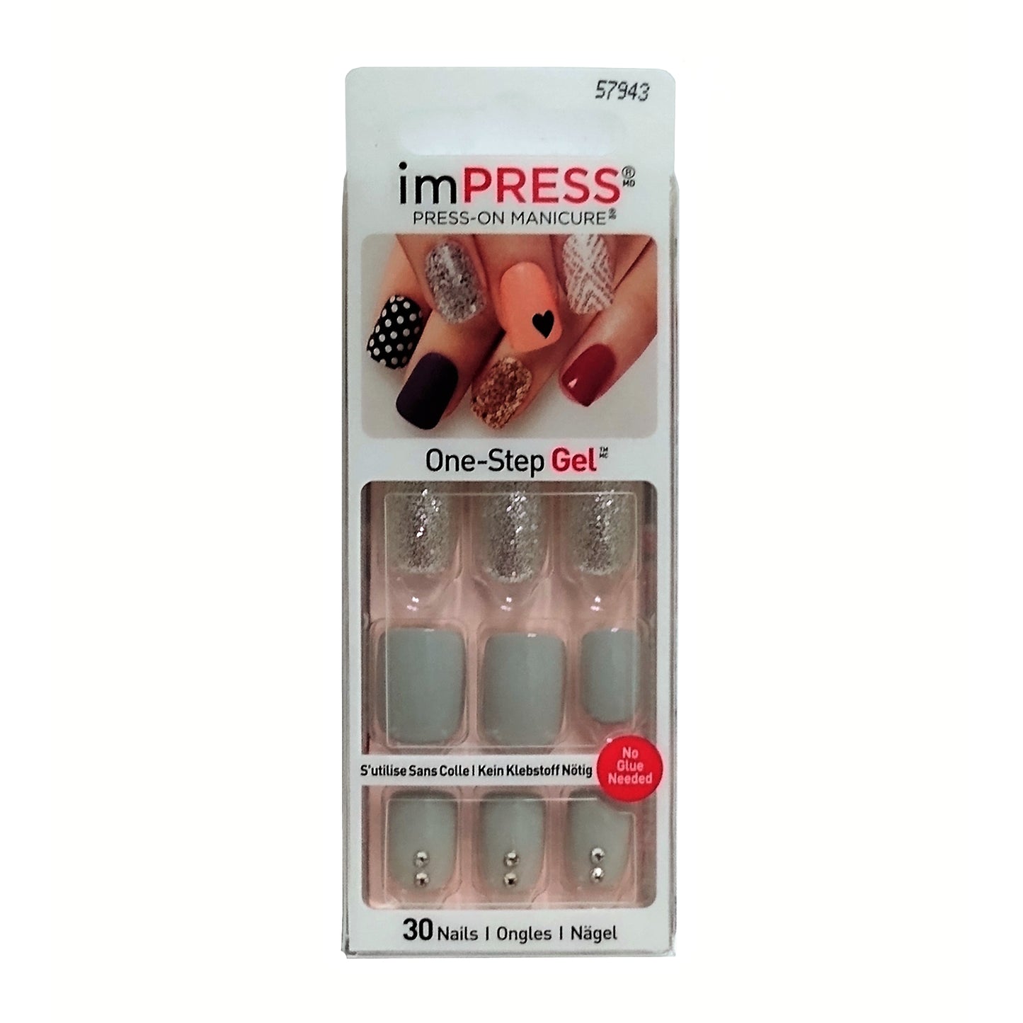 Impress Press On Manicure, Night Fever, 1 Package, By Kiss