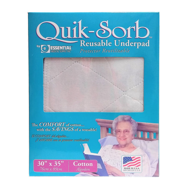 Quik-Sorb Reusable Underpad, 30" x 35" Cotton, 1 Each, By Essential Medical