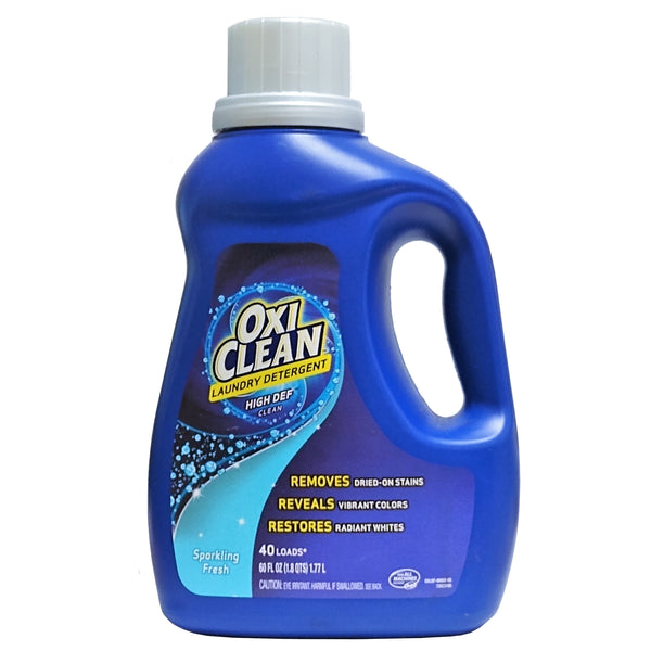 Oxi Clean Laundry Detergent HD Sparkling Fresh Scent, 60 fl oz, 1 Bottle Each, By Church and Dwight