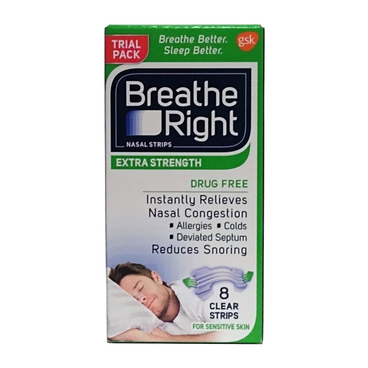 Breathe Right Extra Strength Clear Strips, 8 Strips, 1 Each, By GSK