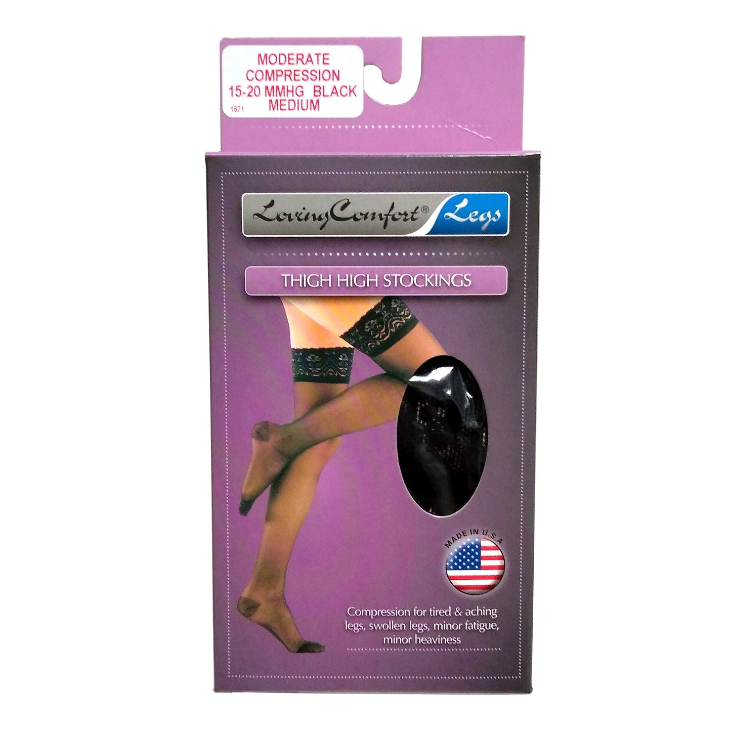 Loving Comfort Legs Thigh High Support Stockings, 15-20 mmHg, 1 Each, By Scott Specialties