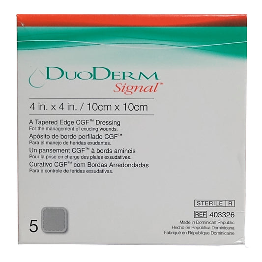 DuoDerm Signal Dressing, 4" x 4", 5 Count, 1 Box Each, By ConvaTec