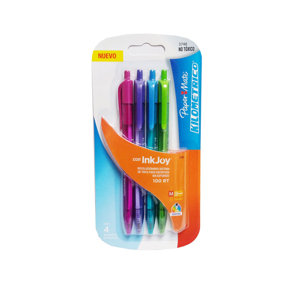 Paper Mate Ink Joy 100 RT Medium 1.0 mm, 4 Count Per Pack, Case Of 36, By Newell