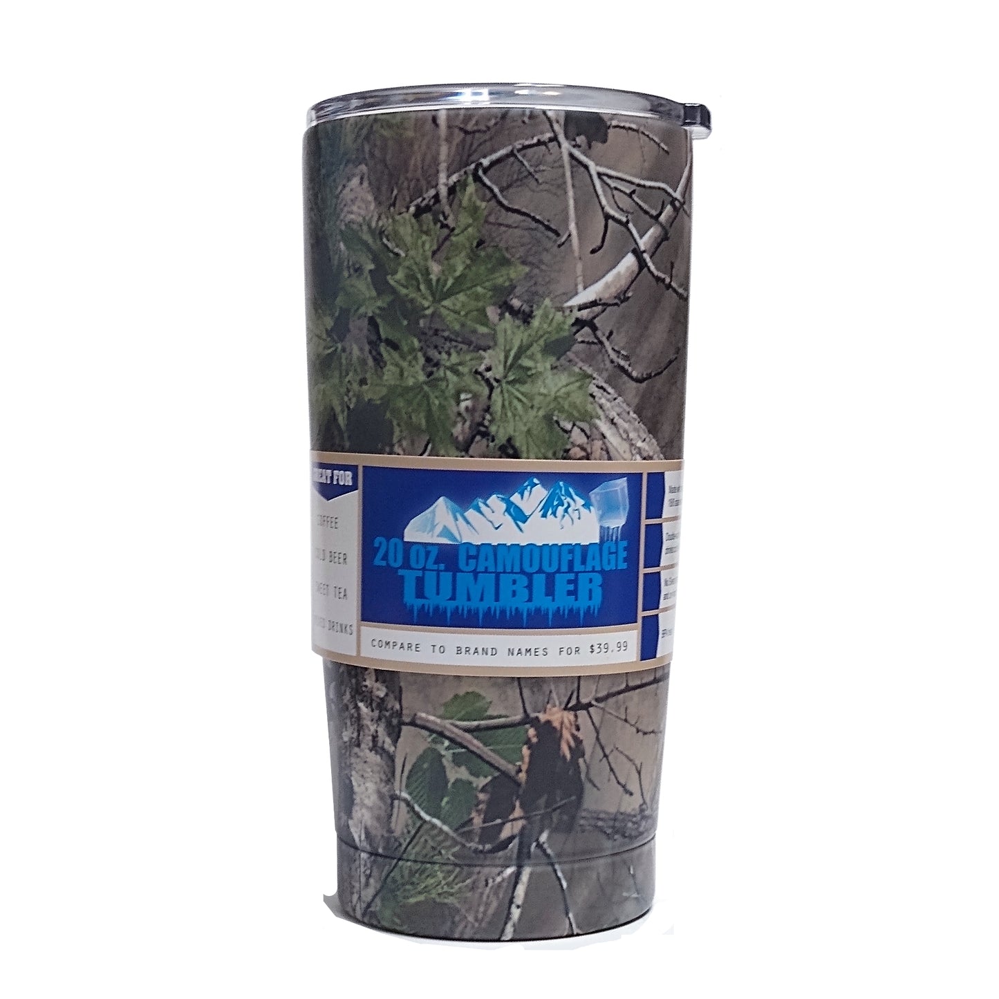 Stainless Steel Camo Tumbler 20oz., 1 Each, By Service Tool Company