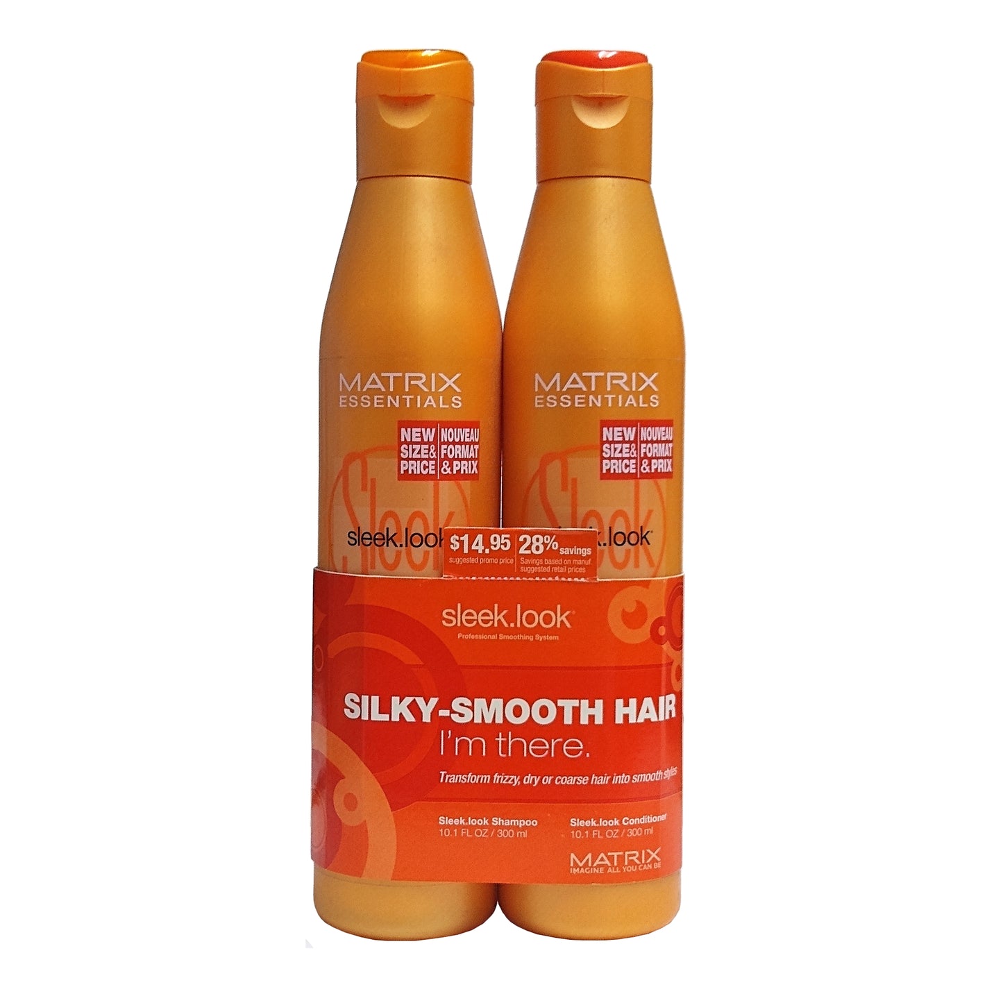 Matrix Essentials Sleek Look Shampoo & Conditioner, 20.1 FL OZ, 2 Pack, By Matrix LLC.