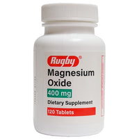Rugby Magnesium Oxide 400 mg 120 Tablets, 1 Bottle Each, By Rugby