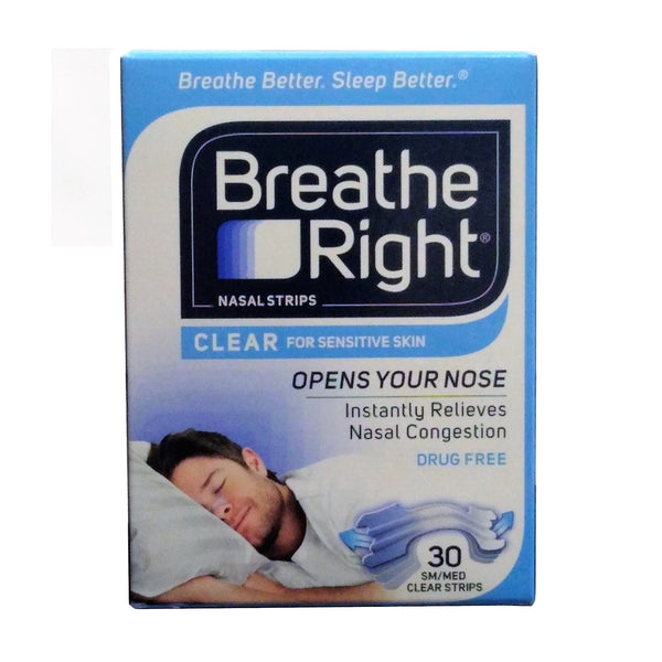 Breath Right Nasal Strips, Clear, 30 Pack, 1 Each, By Foundation Consumer Brands, LLC.