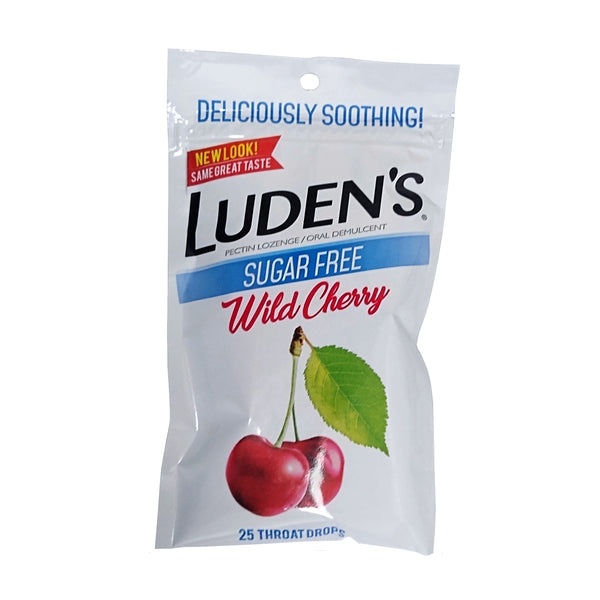 Luden's Sugar-Free Cough Drops, Wild Cherry, 25 Count, 1 Pack Each, By Medtech Products, Inc.