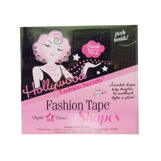 Hollywood Fashion Secret Tape Shapes, 1 Packet, 24 Pieces Each, By American International Industries