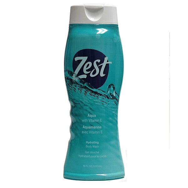 Zest Aqua with Vitamin E Hydrating Body Wash, 18 fl oz., 1 Bottle Each, By High Ridge Brands Co.