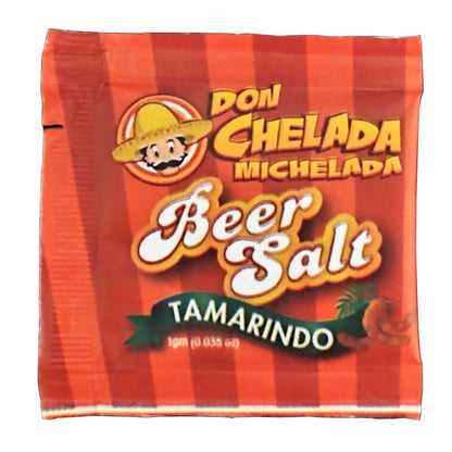 Don Chelada Beer Salt, Tamarindo, 1g, 1 Box of 200 Packets, By Don Chelada